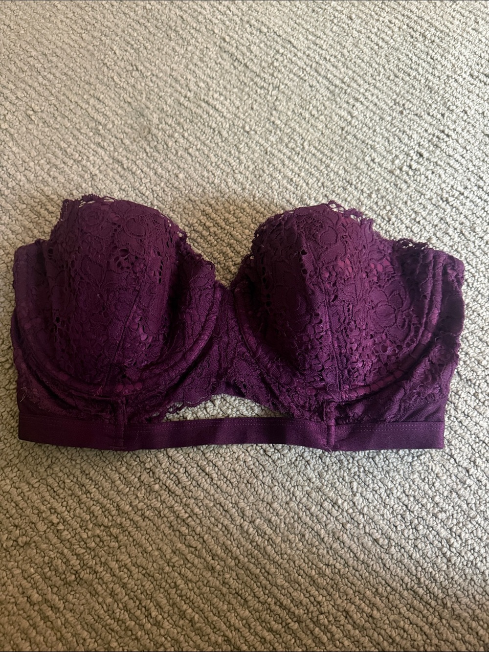 Victoria's Secret Lace Strapless Bra - Plum